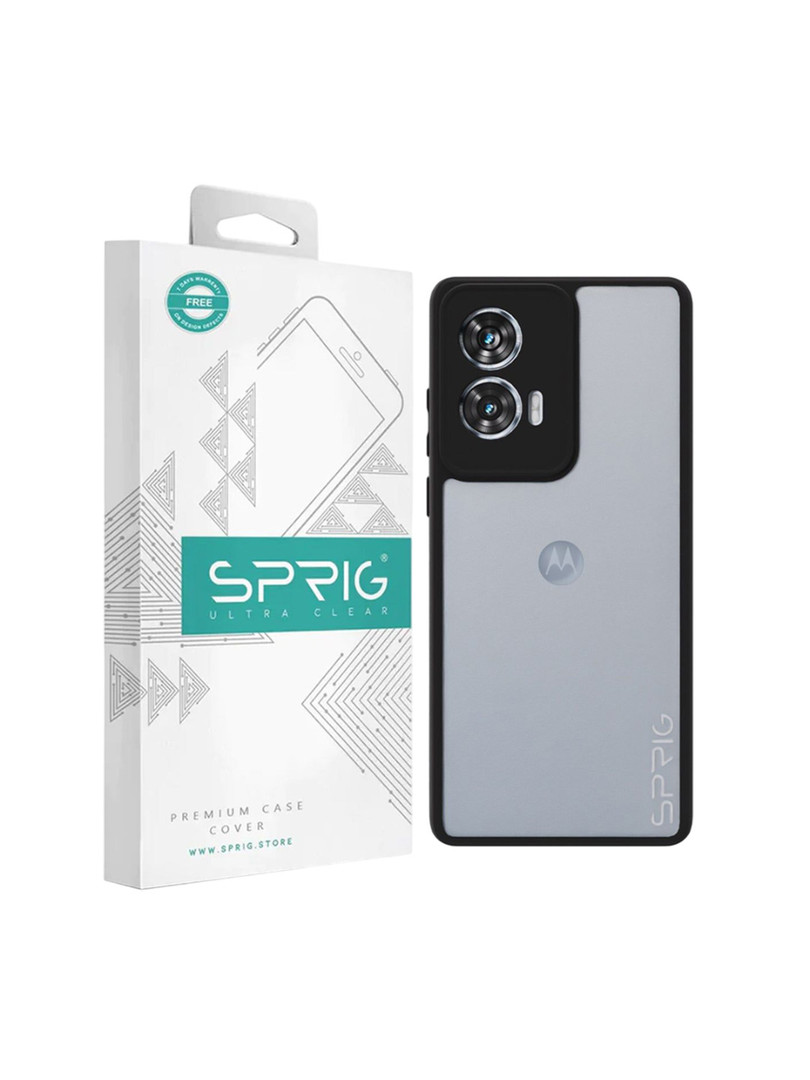 SPRIG Moto G96 Matte Black Transparent Back Cover